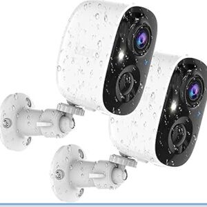 NEW - 2pk Security Cameras Wireless Outdoor,2K Indoor WiFi Cameras,Outside